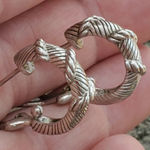 Judith Ripka 925 Sterling Silver Cable Rope Hoop Earrings Signed Photo 0