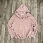 Aerie  Cozy up brown waffle knit hooded oversized sweater Photo 0