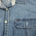 Tommy Hilfiger VINTAGE 2003  Denim Top Shirt Womens 16 Sleeveless Button Pockets Photo 7