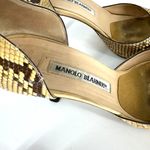 Manolo Blahnik  Snakeskin Peep Toe D'Orsay Pumps Size 38 Photo 8