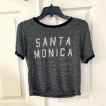 Brandy Melville John Galt black and white striped short sleeve Santa Monica shirt Photo 7