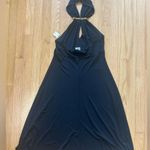 Maggy London NWT Maggy Long Strapless Halter Neck Dress w/ Gold Bar and Keyhole Details 10 Photo 6