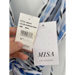 MISA Los Angeles Dominika Blue Sleeveless Plunge Maxi Dress in Scorpios Stripe Photo 4