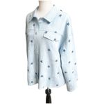 Dance & Marvel  Suede Star Jacket Size Large NWT Blue Collared Western Rodeo Photo 2