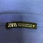 ZARA Womens Blue Ribbed Square Neck Sleeveless Cami Tank Bodycon Midi Dress Sz M Photo 3