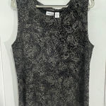 Chico's  Tank Top XL Liquid Knit Black Silver Dotted Cyber Grunge Whimsygoth Photo 0