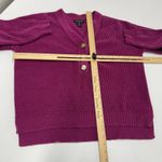 Rachel Zoe Sweater Womens Large Pink Purple Ribbed Knit Henley Photo 3