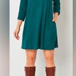 ALYX Size XL ALine Green Super Soft Sweater Dresss 3/4 Ruched Sleeves Ve… Photo 0