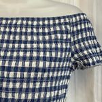 Arizona Jeans Arizona Jean Co. Navy Gingham Smocked Crop Top Size L Photo 1