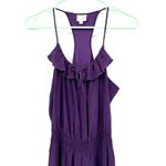 Parker  size medium sleeveless 100% silk purple mini dress‎ fitted waist Photo 2