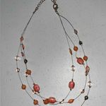 None Vintage Coral Beaded Wire Necklace Photo 0