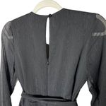 Donna Mizani Eliza Wrap Dress Size Small Mini Black Long Sleeve Ruffle Detail Photo 6