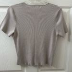 Calvin Klein Jeans  Ribbed Beige Short Sleeve Top Photo 4