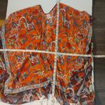 Floral Tasseled Wrap Swim Beach Coverup O/S Nautical Bohemian Costal MuMu Summer Orange Size undefined Photo 3