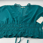 Lily Star  Teal Blouse with Ruffle Details Photo 0