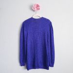 VINTAGE Elizabeth New York Royal Blue Knit Beaded Embellished Button Cardigan Photo 8