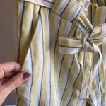 Primark linen pants from Ireland paper bag style yellow stripe straight wide palazzo Photo 6