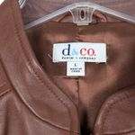 Denim And Co Brown Leather Jacket Full Zip Size Large Photo 1