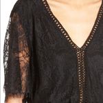 Willow & Clay  Plunge Neck Lace Romper Black XS Photo 3