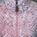 Simply Southern  fuzzy fleece pink weave quarter zip pullover, Large Photo 1