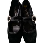 Juicy Couture NEW  Velvety Black Mary Janes Flats Pearl Buckle Photo 0