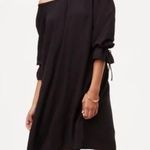 Ann Taylor LOFT off the shoulder Black dress XSMALL tie sleeve Midi NWT Photo 0