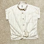 Cream Button Down w/ Tie Front. Youth XL/Women XS Photo 0