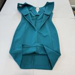 Calvin Klein Teal Scuba Sleeveless V Neck Gold Ring Sheath Dress Size 8 Photo 4