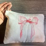Cosmetic Pouch with A Cute Pink Bow White Photo 1