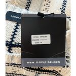 MINKPINK  Black‎ and White Cotton Open Knit Pullover Sweater Size Medium NWT Photo 2