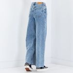 NA-KD  Blue High Rise Raw Hem Denim Wide Leg Jeans Size 34 Photo 1