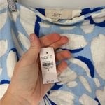 Loft NWT Blue & White Floral Linen Blend Wrap Midi Skirt Photo 2