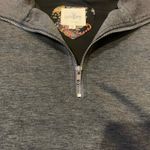 Umgee S Short Sleeve Quarter Zip Pullover Sweatshirt Athleisure Crop Dark Gray Photo 3