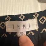 THML  Geometric Navy and Cream Blouse Photo 2
