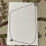 Rhinestone crescent moon charm necklace Silver Photo 2