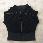 Juicy Couture  Pam Gela Velour Zip Sleeveless Sweatshirt Black Women's Large Photo 0