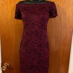 Ambiance Burgandy Lace Off the Shoulder Dress Effortless Elegance Size Small Photo 5
