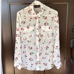 The Kooples Like New Button Front Semi
Sheer Cherry Top Size Small Photo 4