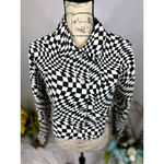 Elodie  Cropped Psychedelic Mesmerizing Jacket Black & White M Photo 3