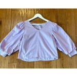 A New Day purple puff sleeve vneck crop blouse xs Photo 7