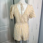 Altar'd State  Yellow, Grey and White Striped Romper Lined Photo 4