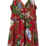 Everly  Red Floral Ruffled Mini Dress Womens S Summer Sundress Girly Tropical Photo 0