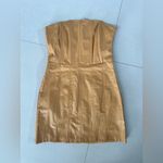 ZARA  Tan Mustard Faux Leather Cocktail Dress size M Photo 7