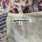 Reformation NWT Novema Top Size 12 Purple Floral Ruffled Tie Straps Sweetheart Photo 6