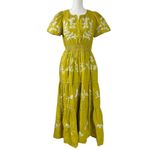 Anthropologie The Somerset Maxi Dress Embroidered Edition Medium Mustard Ivory Photo 6