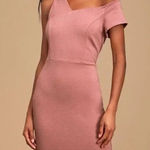 Lulus Open Your Heart Mauve Pink One-Shoulder Bodycon Midi Dress size XS Party Photo 0