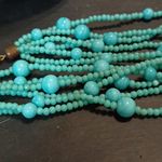 Blue glass beaded multi stand layering necklace Photo 11
