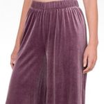 Zenana Outfitters Wide Leg Elastic Waist Comfort Plus Velvety Pants 1X in Eggplant Purple Color Photo 1
