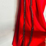SABINA MUSAYEV Women's Luby Red Gunmetal Beading Shift Mini Dress Size Small Photo 6