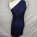 Sam Edelman Sam Edleman‎ Navy One Shoulder Lace Mini Dress Photo 3
